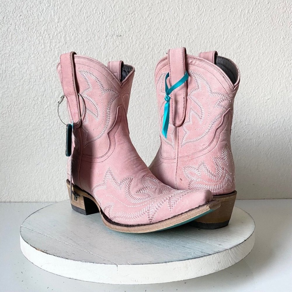 Women's Pink Western Ankle Boots - Brand Unknown